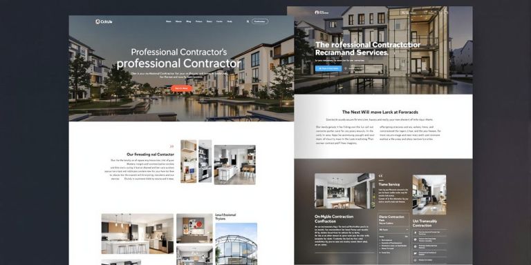 Modern contractor website design.