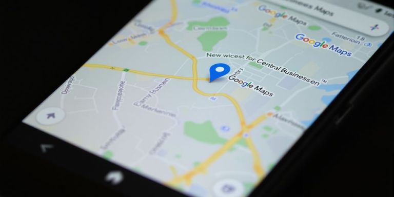 Google Maps pin on a contracting business truck.