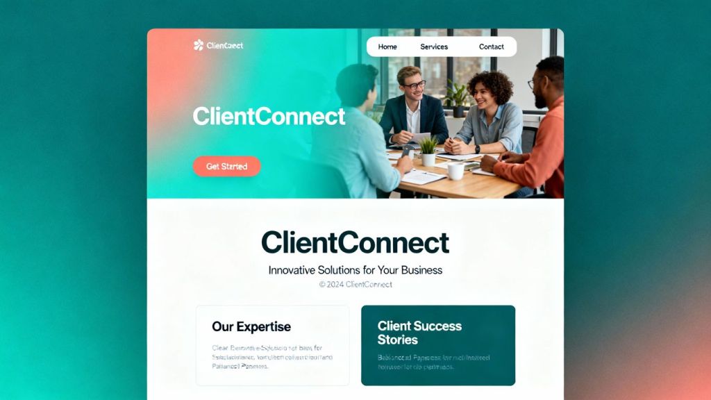 Contractor website design with modern visuals.