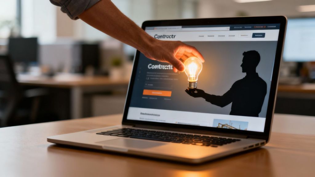 Contractor website converting leads into clients.