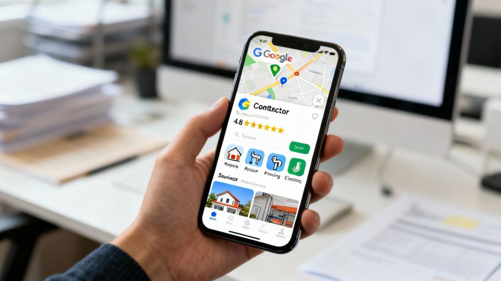 Google Maps profile for a contractor.