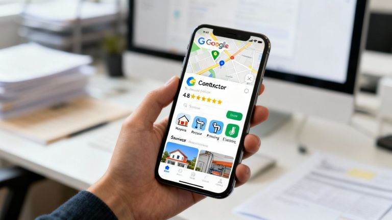 Google Maps profile for a contractor.