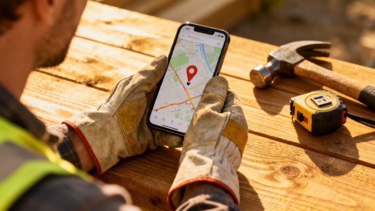 Contractor using phone for local search