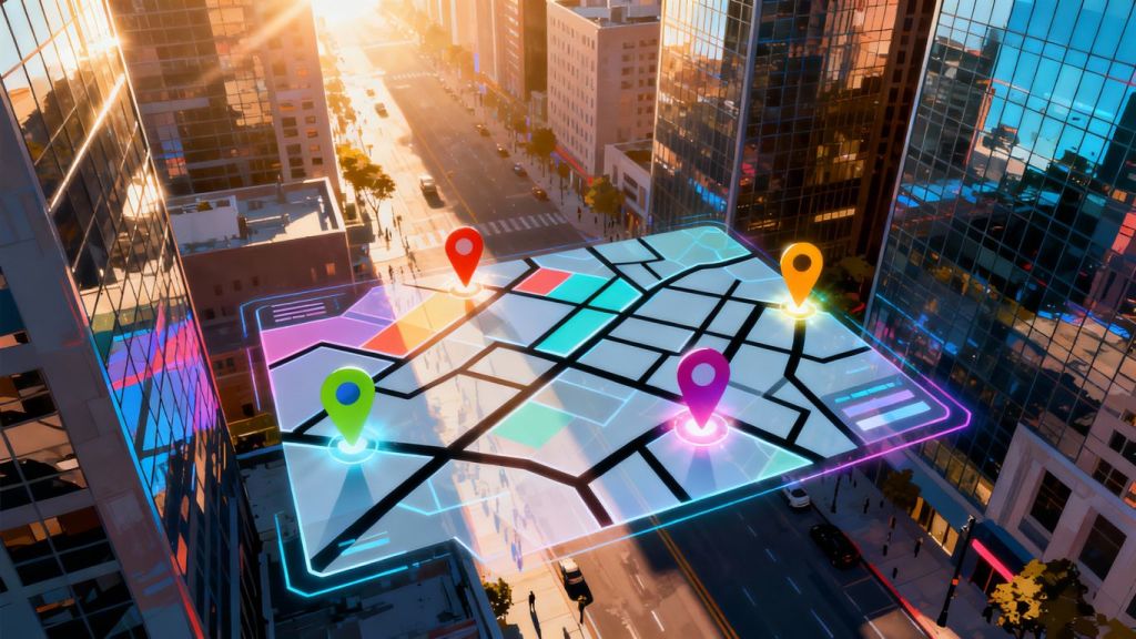 Contractor reach enhanced by Google Maps visualization.