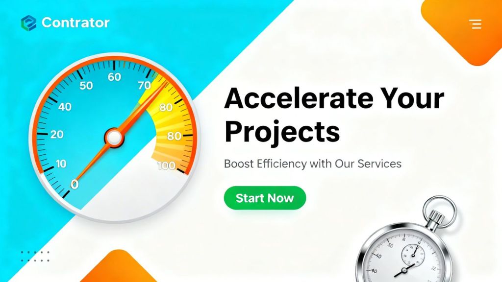 Contractor website speed optimization graphic