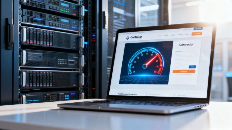 Contractor website speed and hosting for spring traffic.