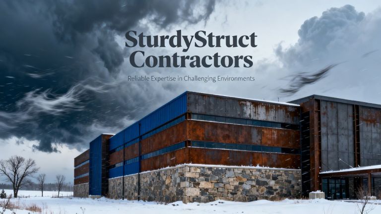Contractor website header for cold, windy regions.