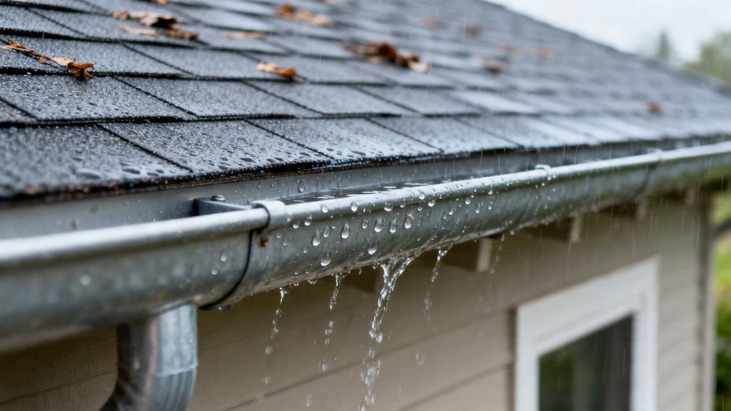 Clean gutters and roof during April showers.